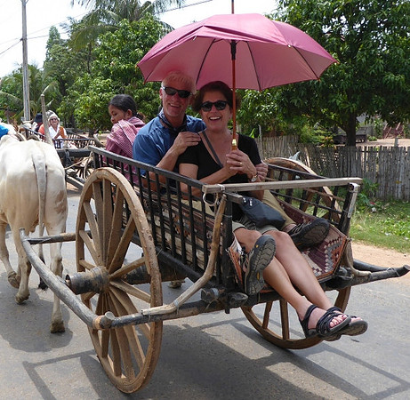 Ox Cart Ride Kampong Tralach, Cambodia